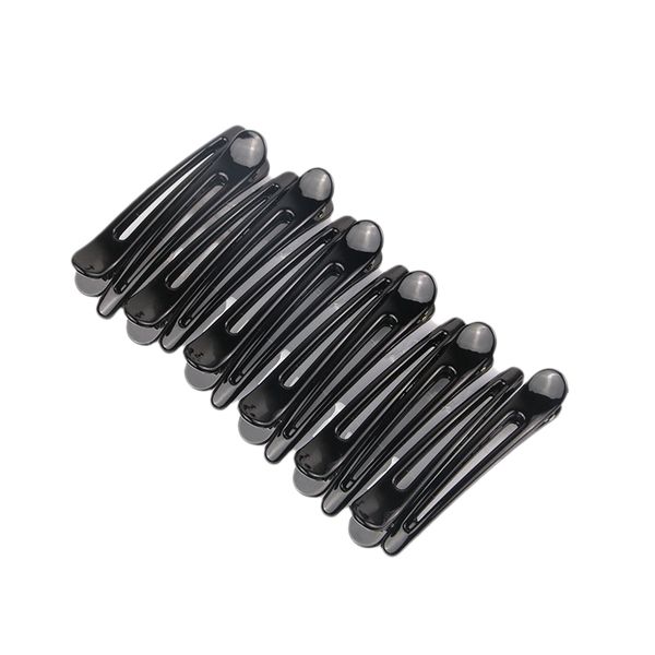 

1 set 12pcs hair clamps black hair grip clips section cutting plastic salon haircut pins barrette tools accessories, Golden;white