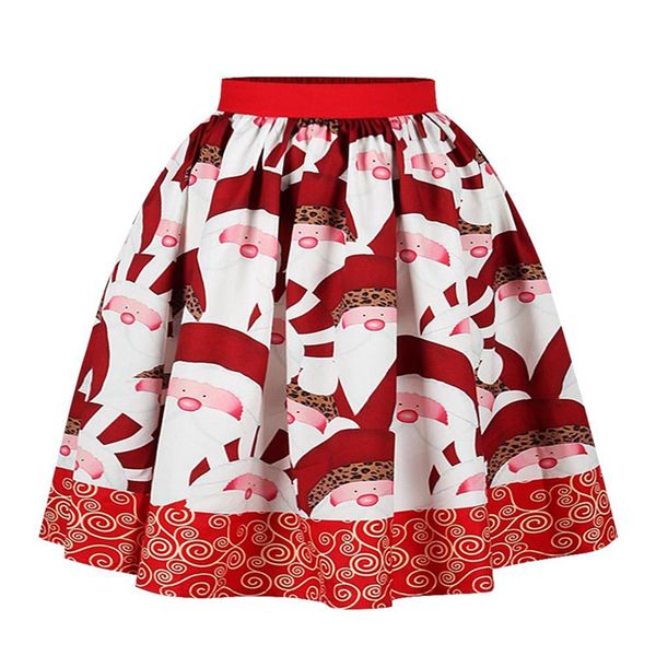

teen girls pleated skirt cartoon santa claus 3d printed christmas skirt kids casual winter skirts for girls children clothes