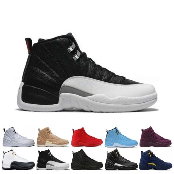 

new 12 12s gym red wntr basketball shoes white flu game unc gym red taxi gamma french blue athletic sneakers sports shoes