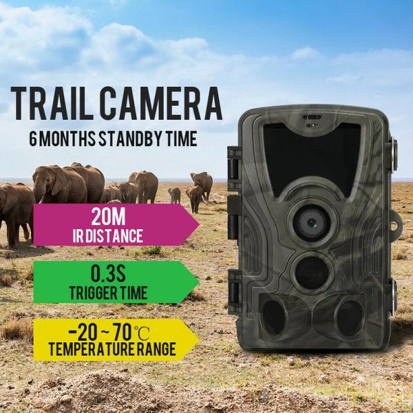 

hunting camera hc801a li-battery 1080p 16mp camera night vision waterproof ip65 p traps 0.3s trigger time wild camera