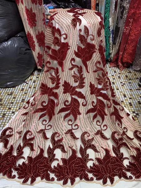 

french velvet lace fabric and stone latest nigerian lace material african tulle fabric party h36431, Pink;blue