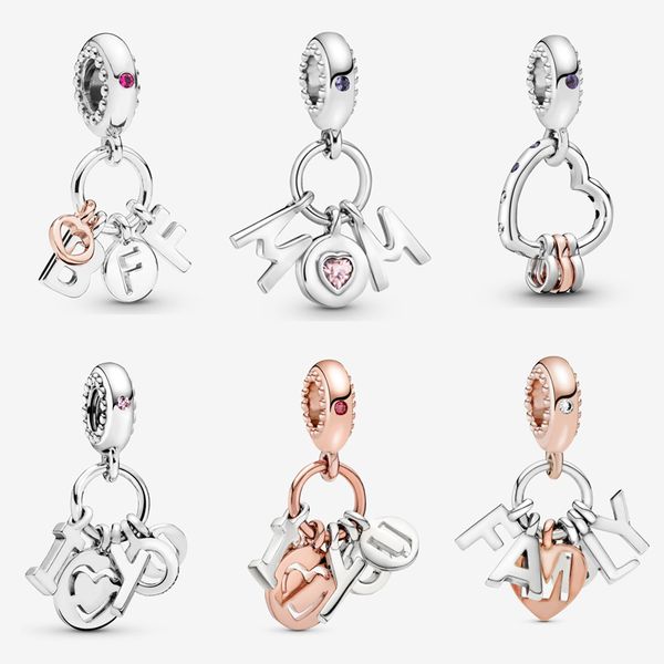 

925 sterling silver heart full of hearts dangle charm friends forever dangle charm fit pandora original bracelet jewelry, Black