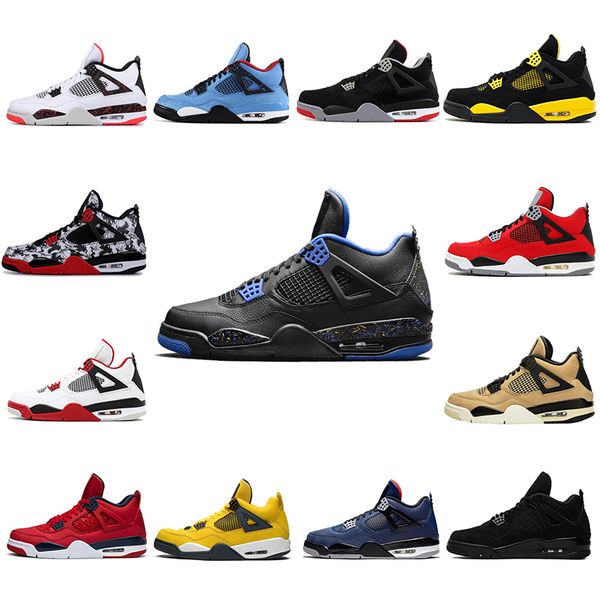 

2020 jumpman 4 4s black cat men basketball shoes cactus jack bred loyal blue wholesale mens trainers sports sneakers size 7-13