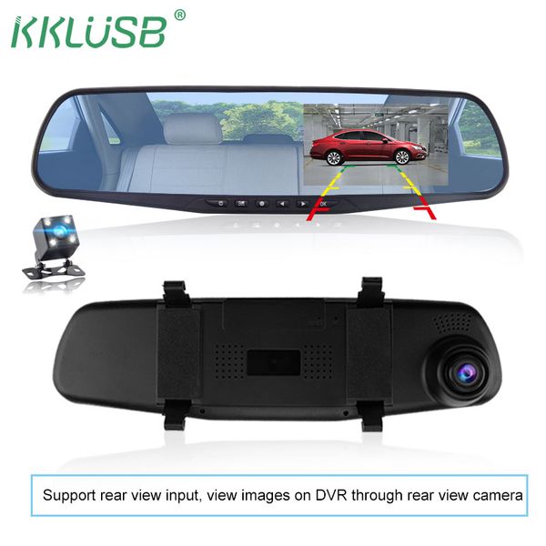 

full hd 1080p car dvr camera auto 4.3 inch dual lens rearview mirror digital video recorder registratory camcorder automatic dvr