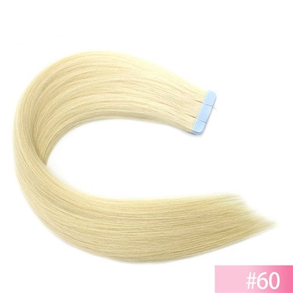 

2.5g/pc tape hair extensions real human virgin cuticle remy hair salon double drawn pre bonded hair extension 18"20"22", Black