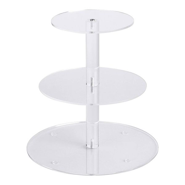 

3 tier acrylic glass round cupcake display stand dessert stand, pastry serving platter, cake stand, cupcake holder perfect for a
