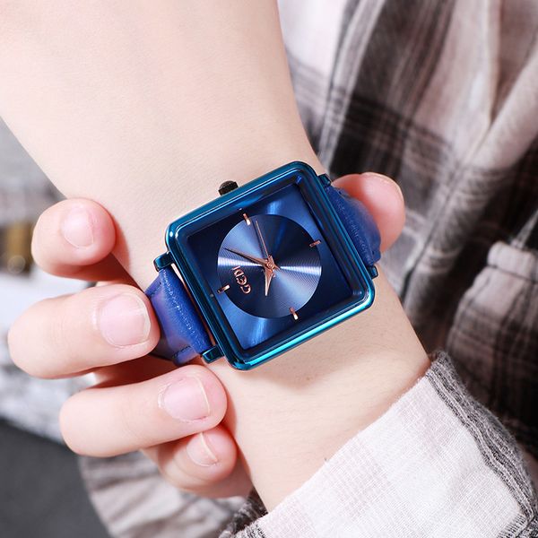 

gedi new selling square women's watch korean style student table fashion waterproof belt casual quartz watch, Slivery;brown