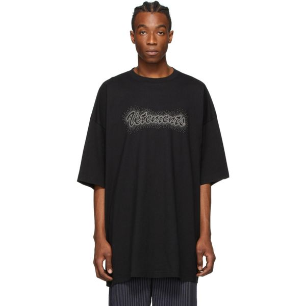 

20ss top silver заклепка письмо logo tee сыпучего комфортный tshirt high street tshirt пар mens женщины дизайнер мода рубашка hfxhtx124, White;black