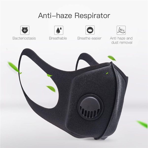 

sponge anti-dust masks pm2.5 pollution half face mouth mask with breathing valve washable reusable muffle respirator