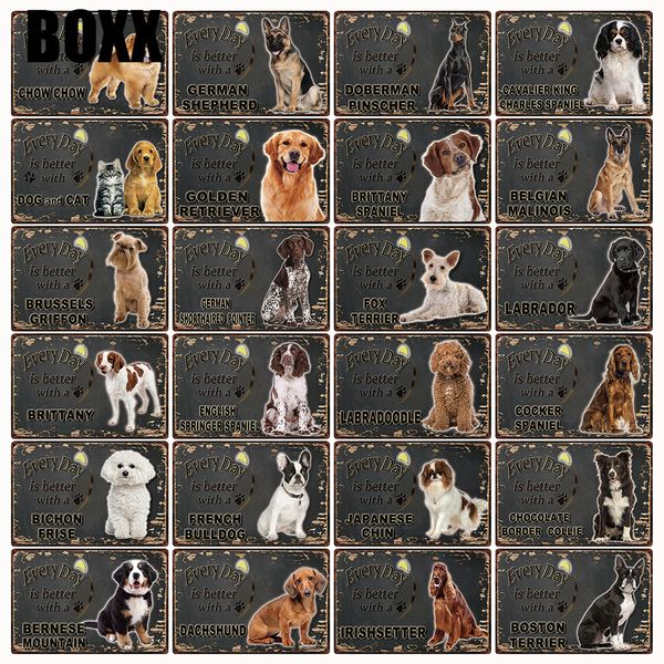 

домашние животные собаки лучше с таксой чау-чау металлическая вывеска жестяной плакат домашний декор бар настенная художественная роспись 20