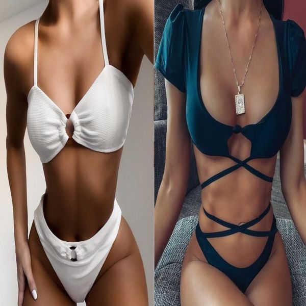 

одна часть спорт комплект бикини галстук краситель сексуальный холтер сетка стальная поддержка сплайсинга жесткий сумка повязки полые youfin