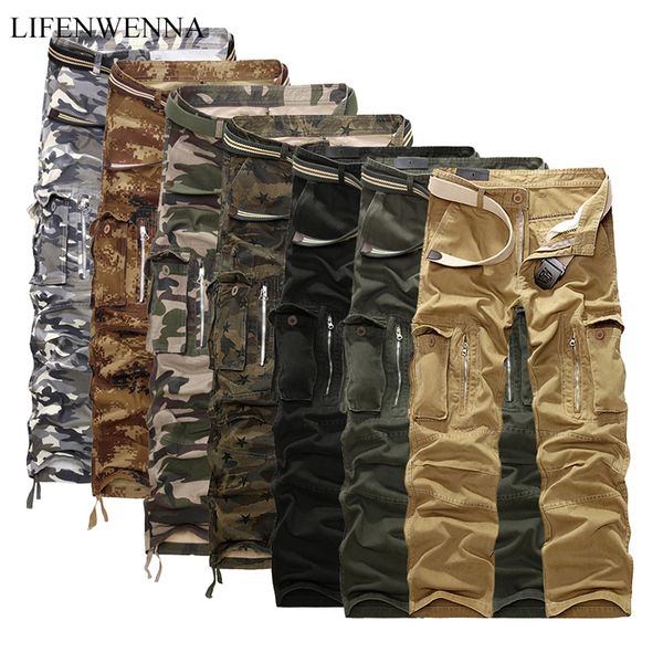 

lifenwenna 2020 new cargo pants men camouflage tactical casual cotton casual trousers men pantalon hombre, Black