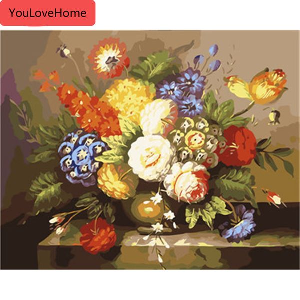 

oil painting numbers flowers handpainted kits drawing home decoration art gift diy pictures canvas diy oil painting by numbers