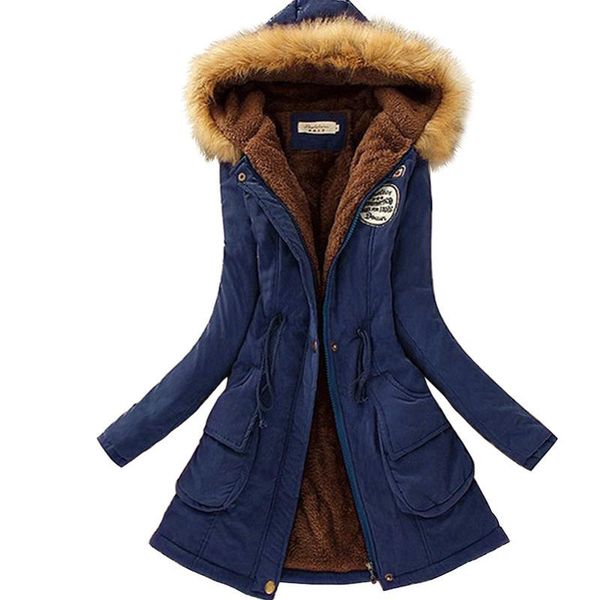 

autumn warm winter jacket women fashion women's fur collar coats jackets for lady long slim down parka hoodies parkas, Black;brown