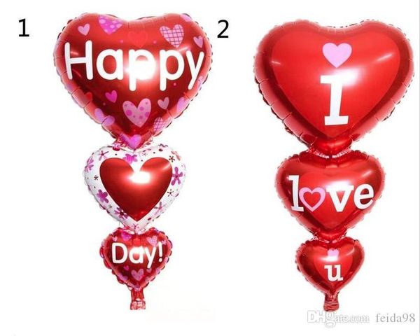 Ballon 2 Größen Ballon Big I Love You und Happy Day Ballons Partydekoration Herz Verlobung Jahrestag Hochzeiten Valentinstag Ballons G924
