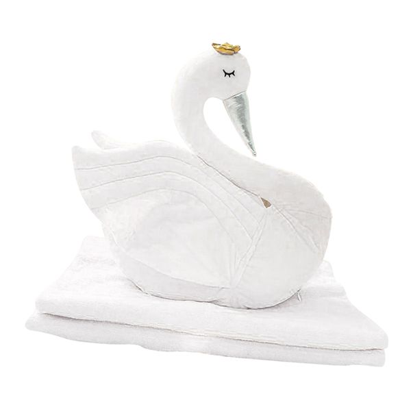 

2 in 1 pillow blanket adorable swan shape cushion for sofa bed car