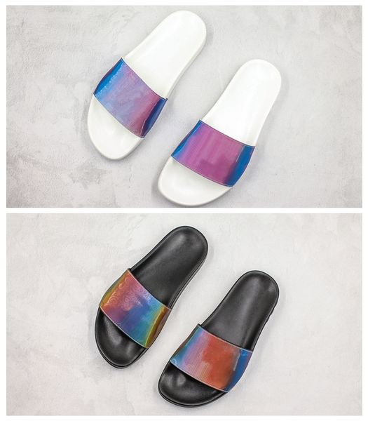 

19ss waterfront monogram men women sandals designer shoes sandalias slide summer fashion wide flat sandals slipper flip flop size 35-44, Black