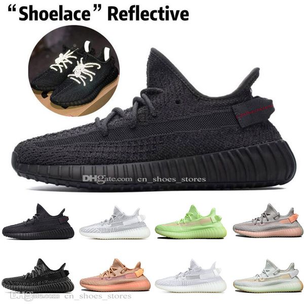 

new kanye west clay v2 static reflective gid glow in the dark mens running shoes hyperspace true form zebra women sports designer sneakers