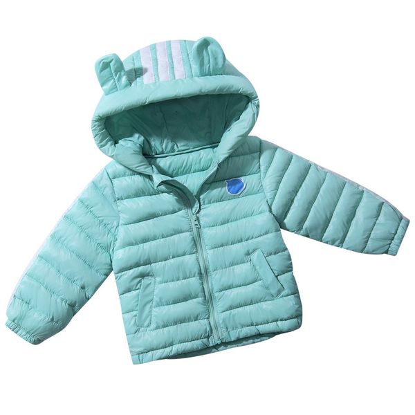 

winter children's wear small ears hooded light down jacket coat short, Blue;gray