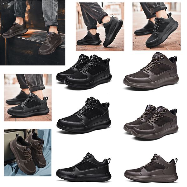 

fashion walking for men women leather shoes triple brown black comfortable style trainers designer casual shoes size 39-45, White;red