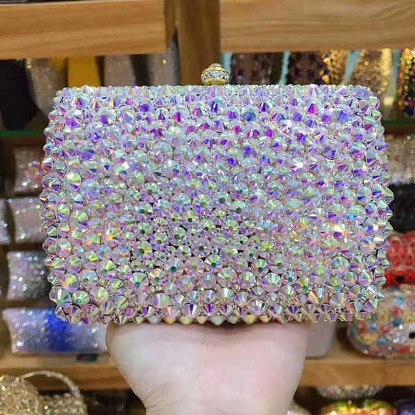 

2020 ladies evening clutch bag party purse fashion women full diamond wedding crystal mini shoulder handbags prom chain purses