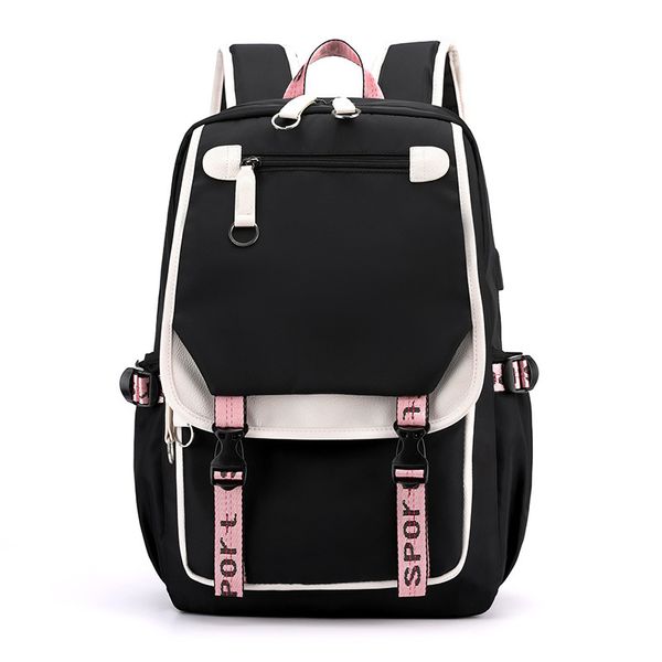 

2020 fashion black school bags for teenage girls women waterproof school backpack travel rucksack lapbagpack mochila