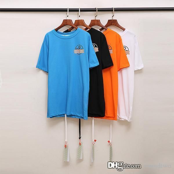 

2020 letter arrow print t shirt men women green summer fashion casual street t-shirt off designer inkjet graffiti stripes white t shirt, White;black