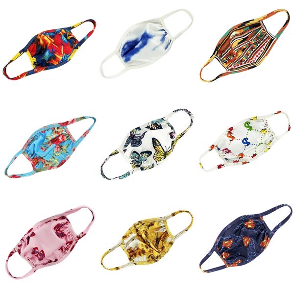 

kids face mask designer printed face masks children's cartoon printed masks can wash children's protective breathable students #23, Black