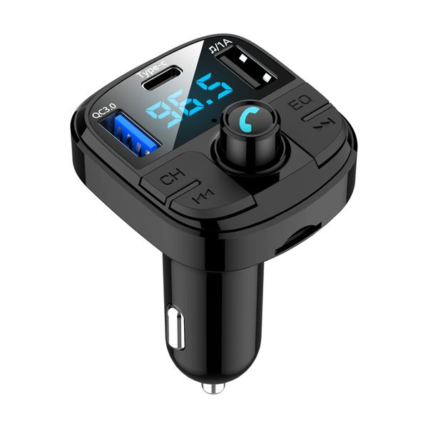 

bt29 bluetooth 5.0 fm transmitter car kit mp3 player handsdouble usb with led lattice screen eq mode fm transmitter tf card