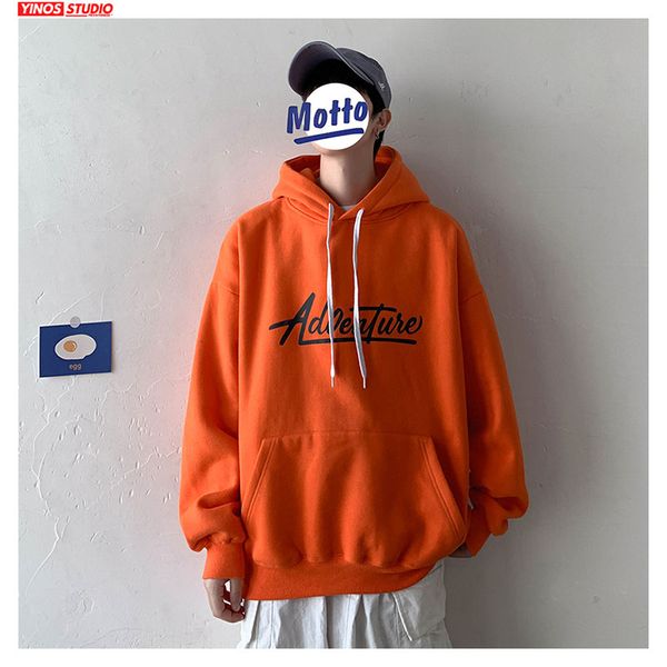 

dropshipping 2020 causal cotton pullover mens print oversizes sweatshirts male spring long sleeve plus size hooded hoodies, Black