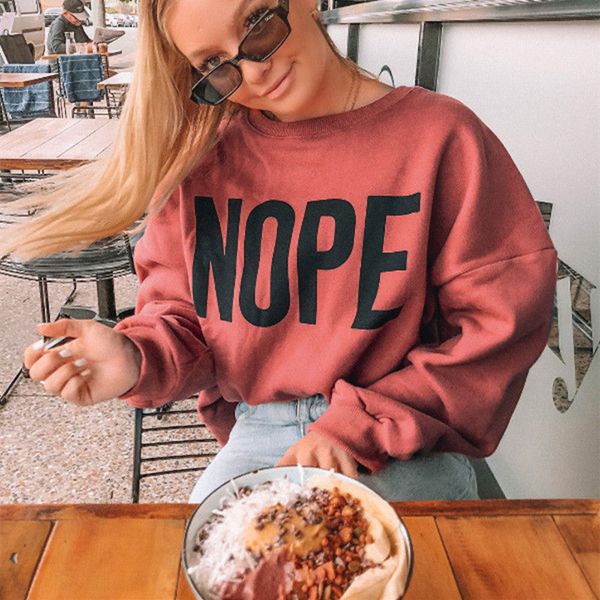 

hoodies women 2018 brand female long sleeve solid with letter sweatshirt hoodie tracksuit sweat coat casual sportswear s-xl, Black