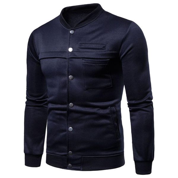 

2018 men autumn jackets and coats jaqueta masculina male causal fashion slim fitted large size button jackets, Black;brown