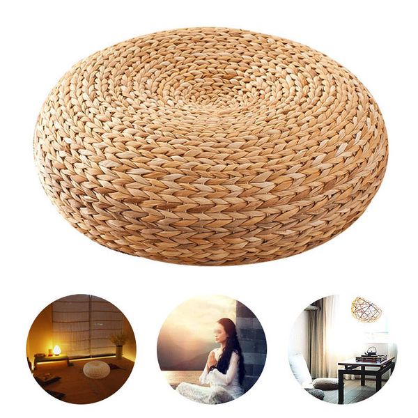 

weaved meditation cushion tatami japanese yoga circle mat cushion for house e2s