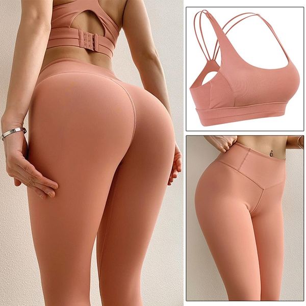 

2020 solid yoga set sports wear for women gym fitness clothing booty yoga leggings + sport bra sport suit plus size sportswear, White;red