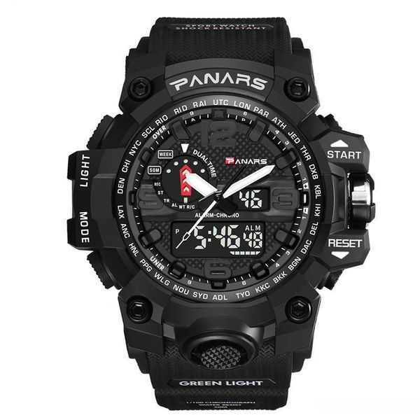 

3 цвета мужские спортивные часы - открытый многофункциональный конструктор наручные часы - военный стиль водонепроницаемые часы для мужчин, Slivery;brown