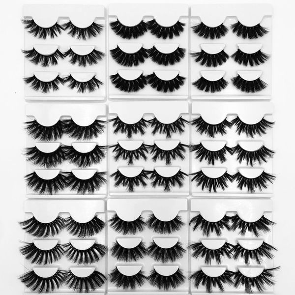 

3pairs natural fake lashes mink thick false eyelashes waterproof lashes women eyes long extension makeup tools wholesale
