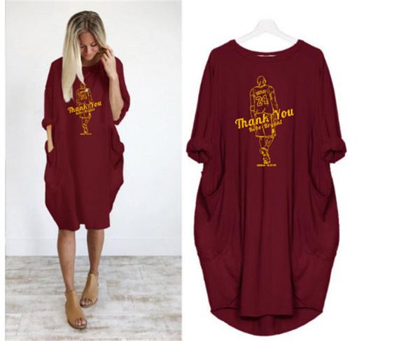 

thank you kobe women designer dresses printed long sleeve women dresses fashion autumn ladies dresses, Black;gray