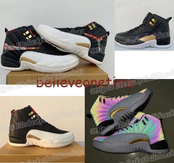 

new 2019 chinese 12 year cny multicolor winterized men basketball shoes 12s gym red flu game trainers designer sports sneakers size 7-13