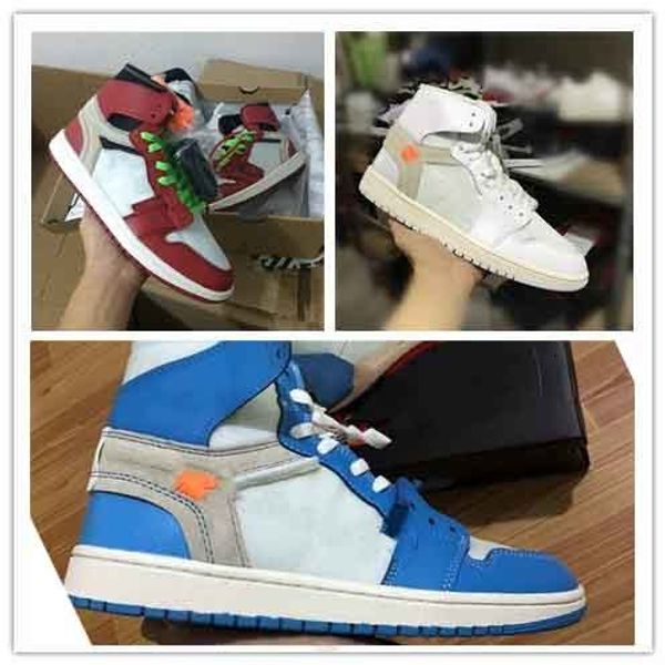 

new jumpman 1 chicago red powder blue unc men and women kids basketball shoes white athletic sport sneakers running shoes, Black