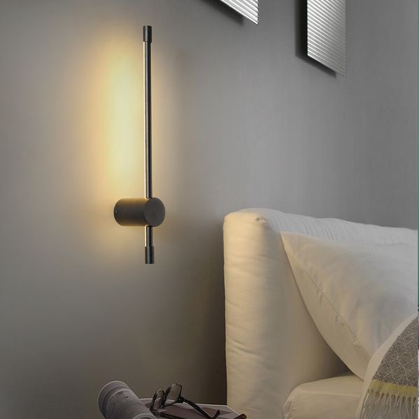 

modern nordic minimalist wall lamp creative led deco strip light for living room bedroom bedside lamp study indoor lights e27