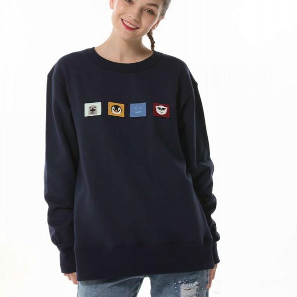 

2019 new acne animal smile face removable magic clothes fashion loose jackets for men and women ac hoodie hoodies, Black