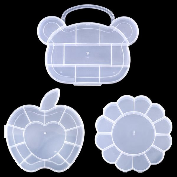 

plastic flower storage jewelry box compartment adjustable container earring box jewelry rectangle case for display, Pink;blue