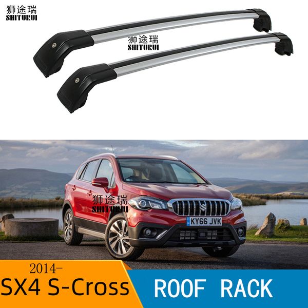 

shiturui 2pcs roof bars for suzuki sx4 s-cross 2014 - 2018 aluminum alloy side bars cross rails roof rack luggage carrier