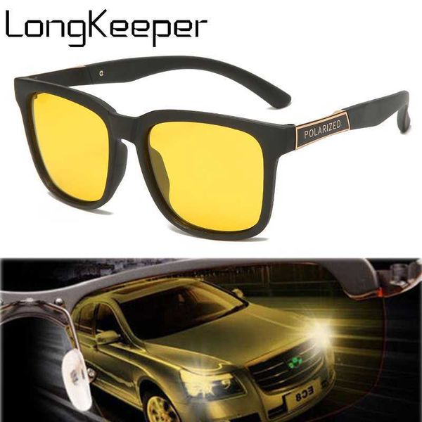 

sunglasses longkeeper polarized night vision men square yellow lens sun glasses male anti-glare goggles driver gafas de sol, White;black