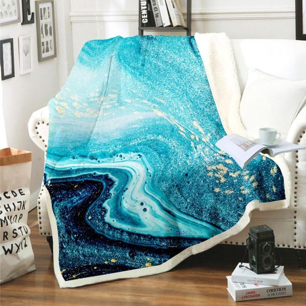 

marble stripe 3d print throw plush sherpa blanket thin quilt sofa chair bedding supply adults kids 05