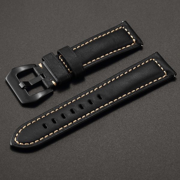 

22mm 24mm 26mm leather watchband black brown genuine leather bracelet watch strap buckle belts wristbands for