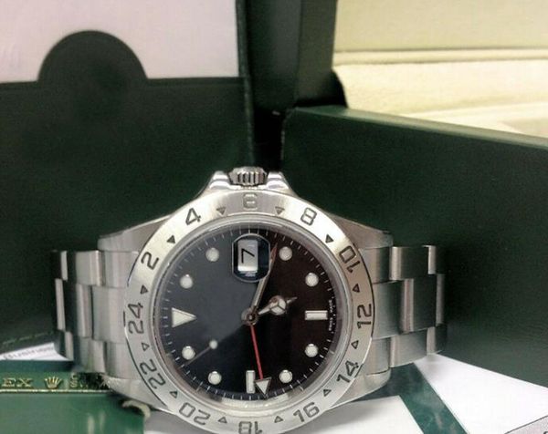 

original box certificate mens watches ii 16570 40mm black dial asia 2813 movement automatic, Slivery;brown