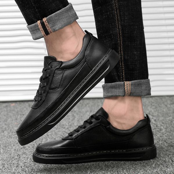 

men genuine leather boat shoes lace up fashion casual flats moccasins homme loafers shoes slip on black moccasins men a4