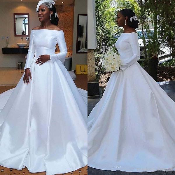 Discount 2020 A Line African Wedding Dresses Off The Shoulder