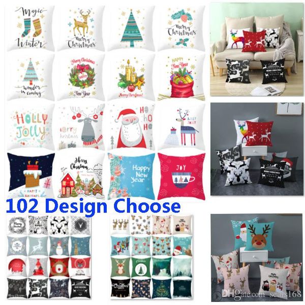 

indoor christmas decorations cushion covers for xmas tree santa clause merry christmas printed throw pillow case cove home decor hh9-2506